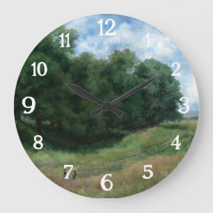 Landschaftlicher Landschaftspfad - Vintage Landsch Große Wanduhr