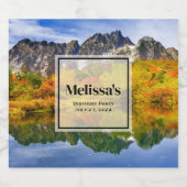 Landschaftlicher Landschaftswald und Gebirge Gebur Schaumweinetikett (Einzelnes Label)