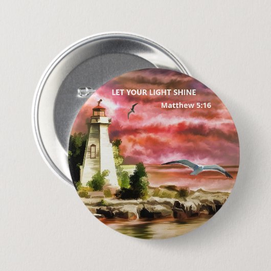 Landschaftlicher Lass des Lichtsehmers Matthew 5:1 Button (Vorne & Hinten)