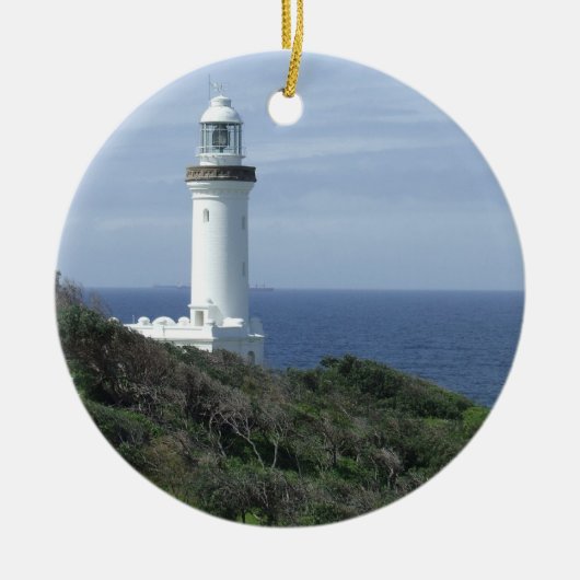 Landschaftlicher Leuchtturm Keramikornament (Vorne)