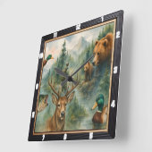 Landschaftlicher Naturwald Quadratische Wanduhr (Winkel)