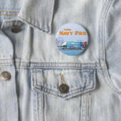 Landschaftlicher Navy-Pier - Chicago Illinois Button (Beispiel)