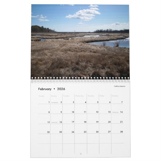 Landschaftlicher New-Jersey Kalender (Feb 2026)