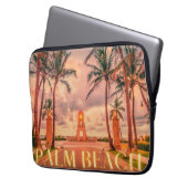 Landschaftlicher Palm Beach Rosa Himmel Laptopschutzhülle (Vorderseite Links)