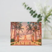 Landschaftlicher Palm Beach Rosa Himmel Postkarte (Stehend Vorderseite)