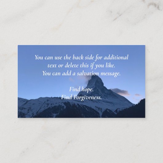 Landschaftlicher Pastor der Christlichen Kirche Visitenkarte (Rückseite)