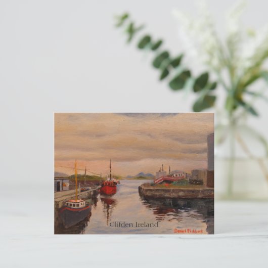 Landschaftlicher Pier in Clifden Irland Postkarte (Stehend Vorderseite)