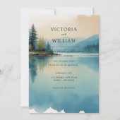 Landschaftlicher Pinienwald Hochzeit am Lago Maggi Einladung (Vorderseite)