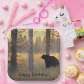 Landschaftlicher Schwarzbär Geburtstag Pappteller (Party)