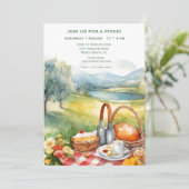 Landschaftlicher See Picnic Einladung (Stehend Vorderseite)