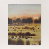 landschaftlicher Sonnenuntergang über Waldflächen Puzzle (Vertikal)