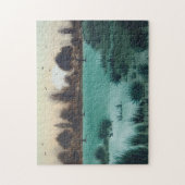 landschaftlicher Sonnenuntergang über Waldflächen  Puzzle (Vertikal)