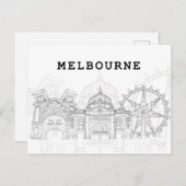 Landschaftlicher Stadtblick | Melbourne, Australie Postkarte (Vorne/Hinten)