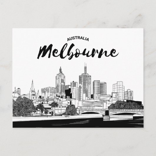 Landschaftlicher Stadtblick | Melbourne, Australie Postkarte (Vorderseite)