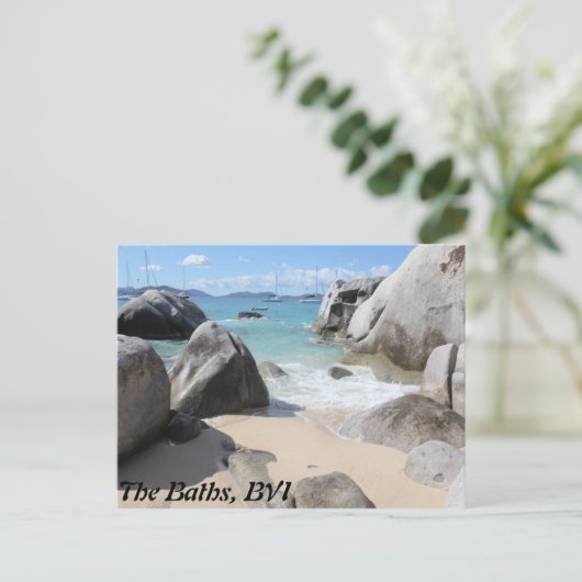 Landschaftlicher Strand in den Bädern der Jungfrau Postkarte (Stehend Vorderseite)