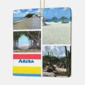 Landschaftlicher Strand und Wüste Aruba Keramikornament (Links)