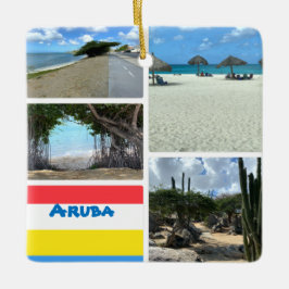 Landschaftlicher Strand und Wüste Aruba Keramikornament