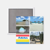 Landschaftlicher Strand und Wüste Aruba Magnet (Vorderseite/Rückseite)