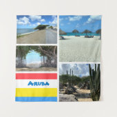 Landschaftlicher Strand und Wüste Aruba Wandteppich (Vorderseite)