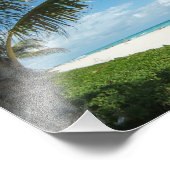 Landschaftlicher Strand, weißer Sand mit Wasser Fotodruck (Ecke)