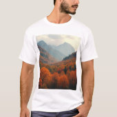 Landschaftlicher T - Shirt mit Ahorn-Blätter (Vorderseite)