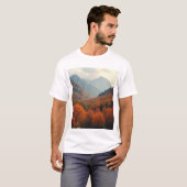 Landschaftlicher T - Shirt mit Ahorn-Blätter (Vorne ganz)