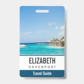 Landschaftlicher tropischer Strand mit Foto aus St Ausweis (Rückseite)