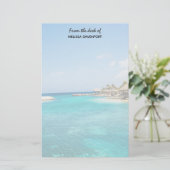 Landschaftlicher tropischer Strand mit Foto aus St Briefpapier (Stehend Vorderseite)