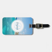 Landschaftlicher tropischer Strand mit Foto aus St Gepäckanhänger (Vorderseite horizontal)