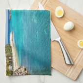 Landschaftlicher tropischer Strand mit Foto aus St Geschirrtuch (Viertel Falte)