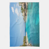 Landschaftlicher tropischer Strand mit Foto aus St Geschirrtuch (Vertikal)