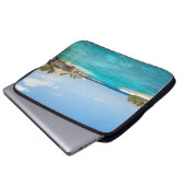 Landschaftlicher tropischer Strand mit Foto aus St Laptopschutzhülle (Vorne Knopf)