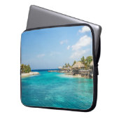 Landschaftlicher tropischer Strand mit Foto aus St Laptopschutzhülle (Vorderseite Links)