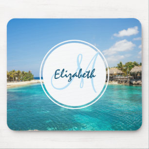 Landschaftlicher tropischer Strand mit Foto aus St Mousepad