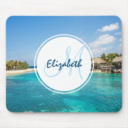 Landschaftlicher tropischer Strand mit Foto aus St Mousepad (Vorne)