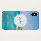 Landschaftlicher tropischer Strand mit Strohhütten Case-Mate iPhone Hülle (Rückseite (Horizontal))