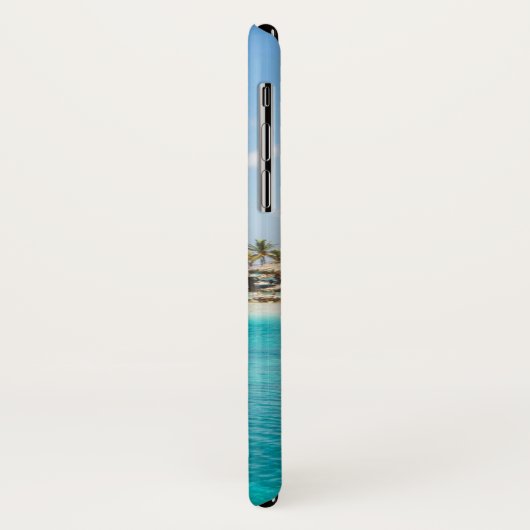 Landschaftlicher tropischer Strand mit Strohhütten Case-Mate iPhone Hülle (Hinten/Links)