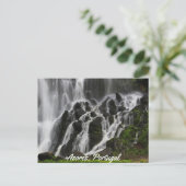 Landschaftlicher Wasserfall Azoren Postkarte (Stehend Vorderseite)