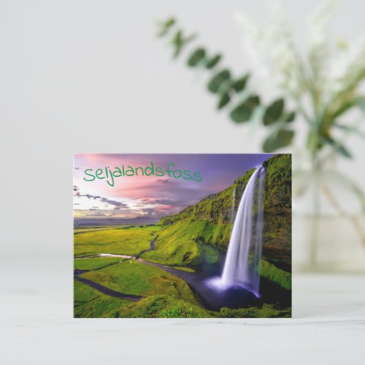 Landschaftlicher Wasserfall Postkarte (Stehend Vorderseite)