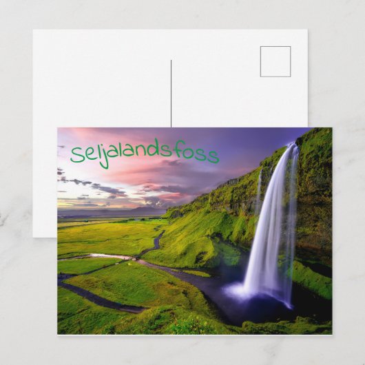 Landschaftlicher Wasserfall Postkarte (Vorne/Hinten)