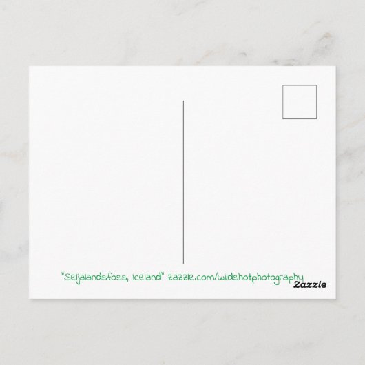 Landschaftlicher Wasserfall Postkarte (Rückseite)