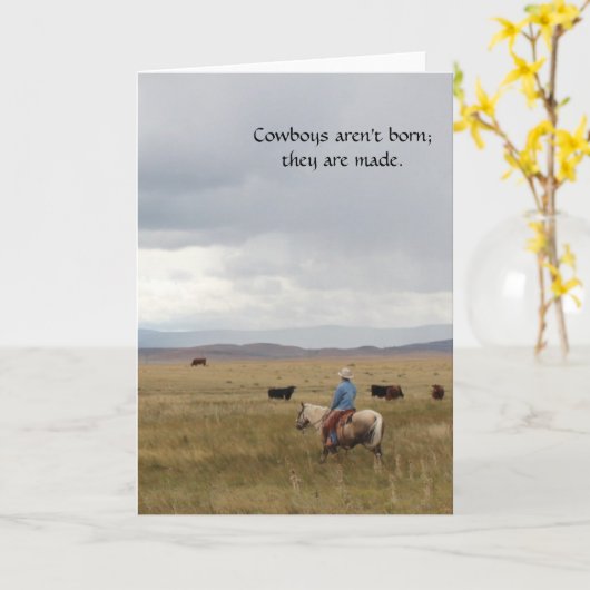 Landschaftlicher Western Cowboy Jeder Anlass Grußk Karte (Gelbe Blume)