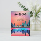 Landschaftlicher Wintersee mit Dei Xmas Save the D Einladungspostkarte (Stehend Vorderseite)