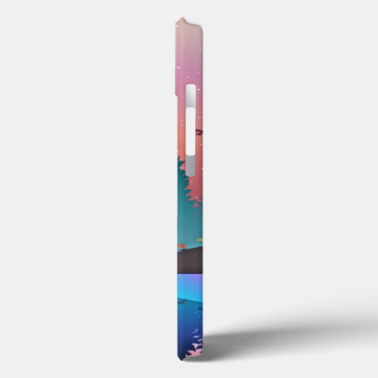 Landschaftlicher Wintersee mit Hirsch Case-Mate iPhone Hülle (Rückseite / Links)