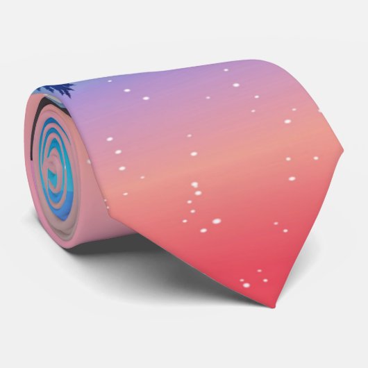 Landschaftlicher Wintersee mit Hirsch Krawatte (Gerollt)