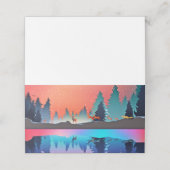 Landschaftlicher Wintersee mit Hirsch Platzkarte (Außenseite Aufgefaltet)