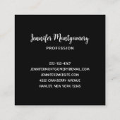 Landschaftlicher Wintersee mit Hirsch Quadratische Visitenkarte (Rückseite)