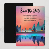 Landschaftlicher Wintersee mit Hirsch Save the Dat Date (Vorne/Hinten)