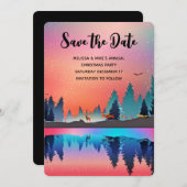 Landschaftlicher Wintersee mit Hirsch Save the Dat Save The Date (Vorne/Hinten)