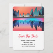 Landschaftlicher Wintersee mit Hirsch Save The Date (Vorderseite)